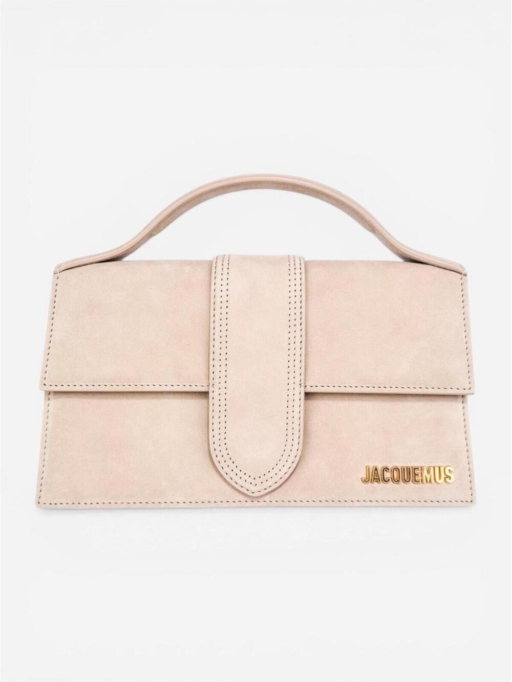 Jacquemus Le Grand Bambino Beige Nubuck Calf Leather Top Handle Bag NWT